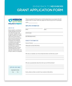 Mission Giving Grant Application Form