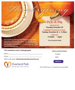Thanksgiving Pie order form